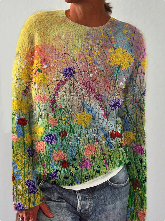 Sofia - Jersey de punto para mujer con estampado floral en 3D