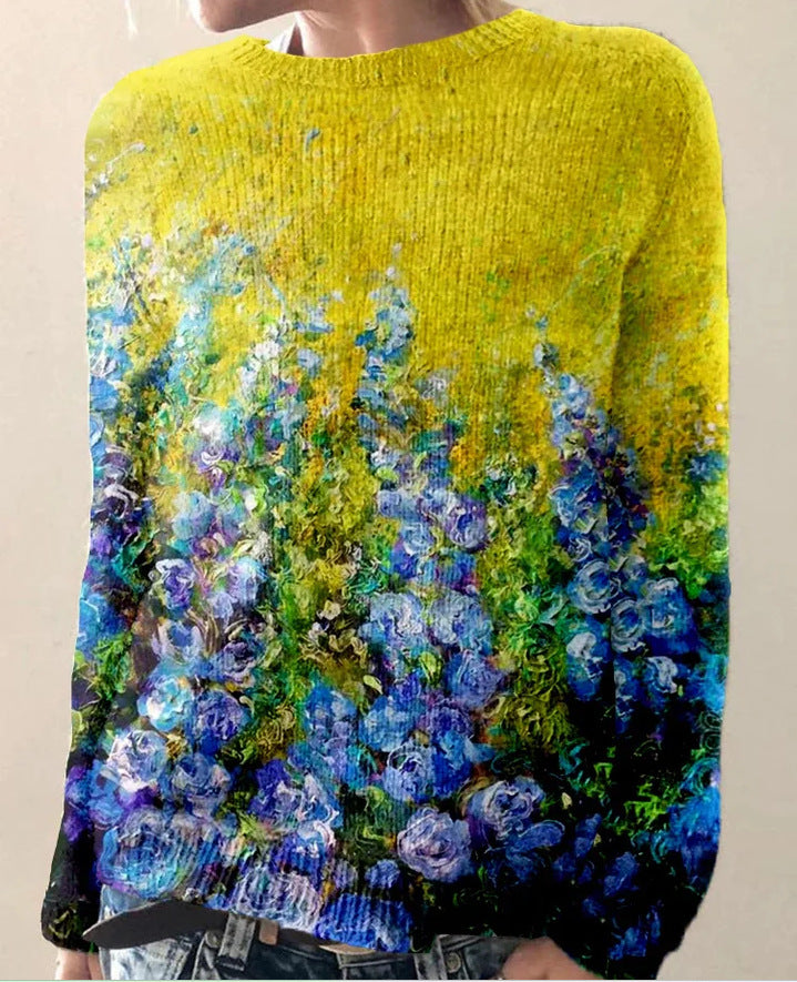 Sofia - Jersey de punto para mujer con estampado floral en 3D