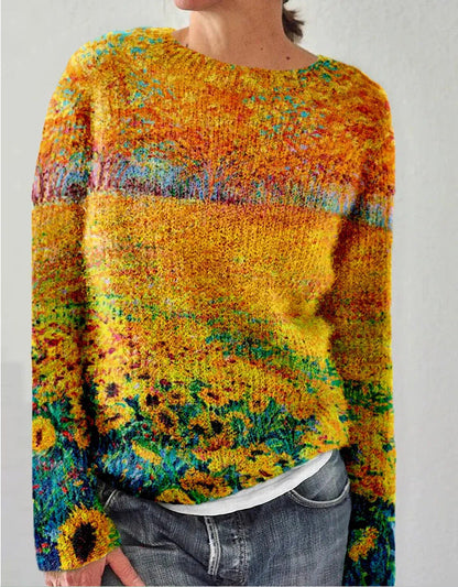 Sofia - Jersey de punto para mujer con estampado floral en 3D