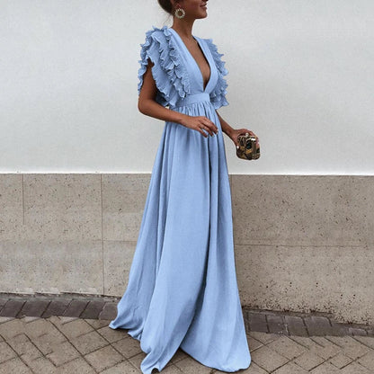 Kailey - Elegante vestido con mangas fruncida