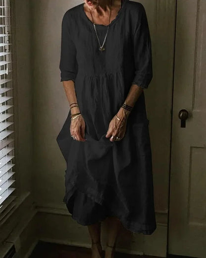 Carmine - Vestido oversize de algodón y lino para mujer