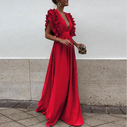 Kailey - Elegante vestido con mangas fruncida