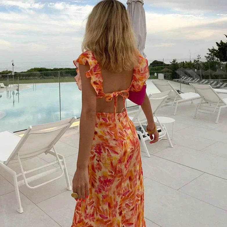 Dove - Vestido estampado con volant