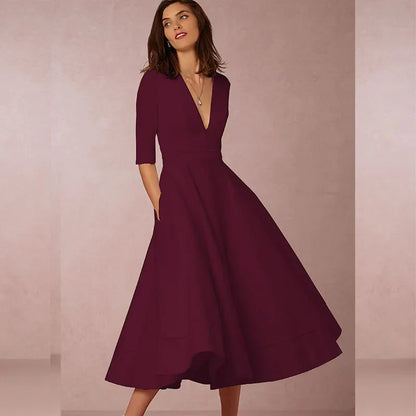Azmira – Elegante vestido midi de línea A