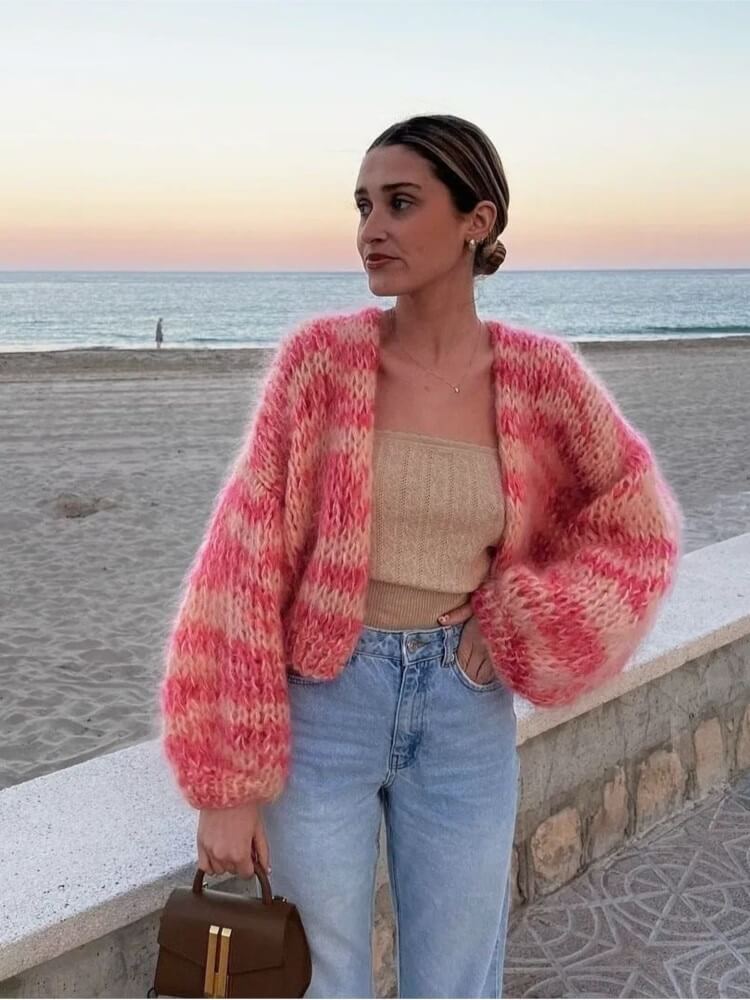Bridget - Jersey abierto a raya