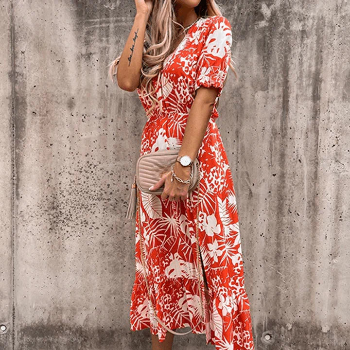 Ariana - Vestido con estampado floral y abertura