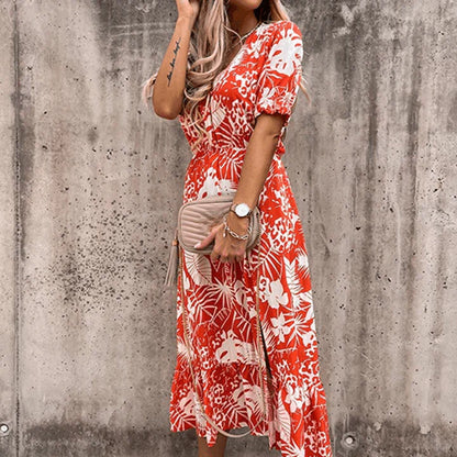 Ariana - Vestido con estampado floral y abertura