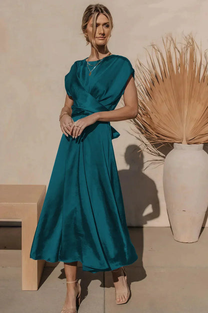 Evangeline - Elegante vestido de fiesta de satén de sed