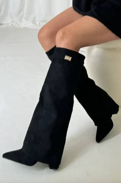 Elisara - Botas altas de ante de alta calidad