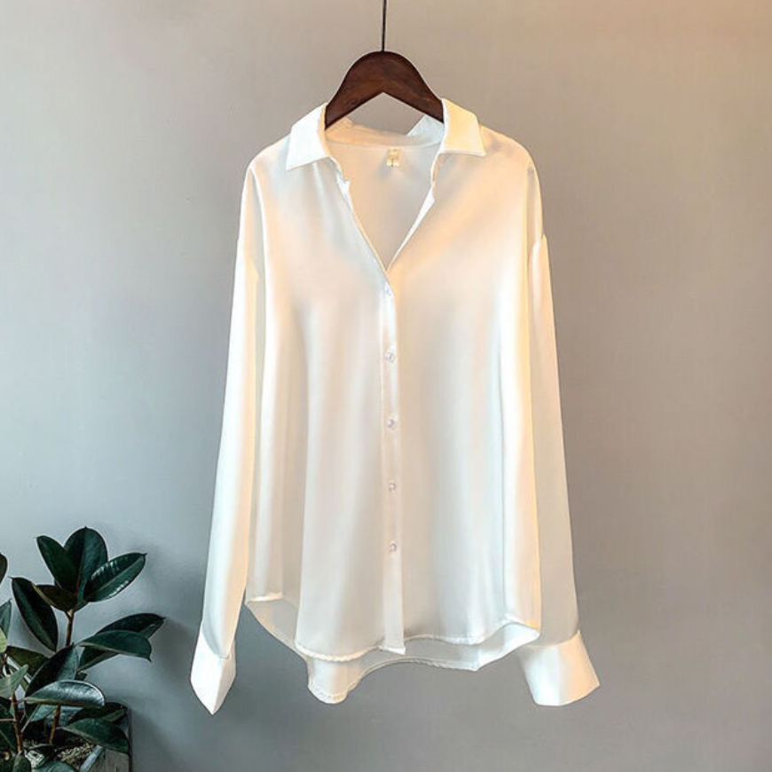 Addie - Camisa de satén para mujer
