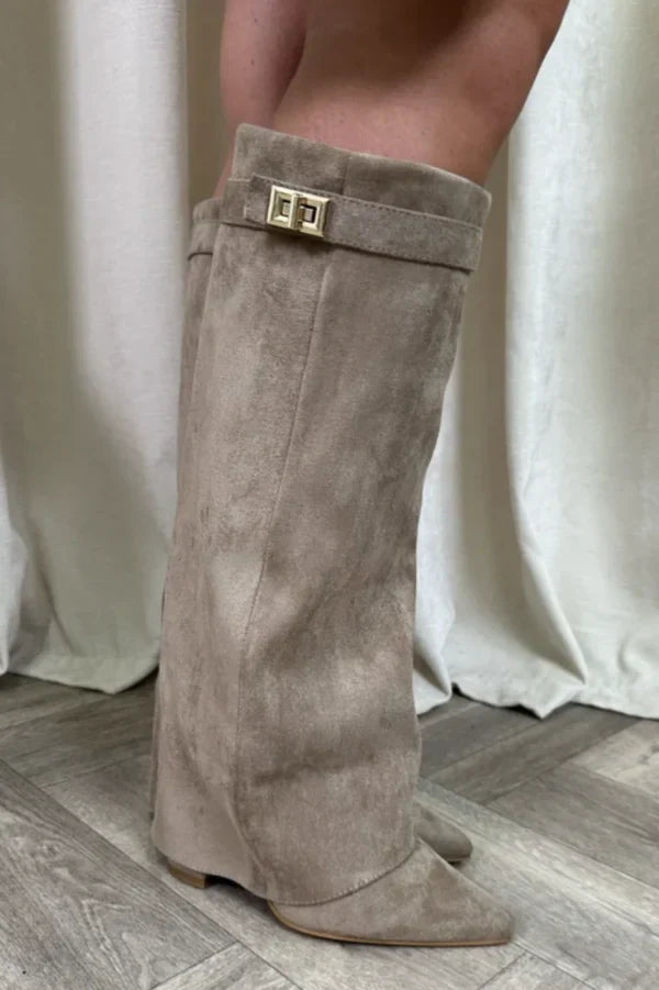 Elisara - Botas altas de ante de alta calidad