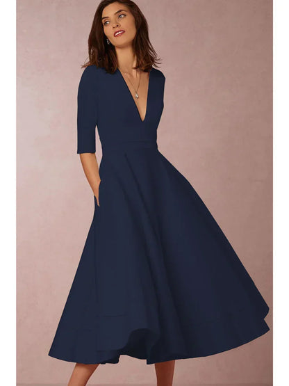 Azmira – Elegante vestido midi de línea A