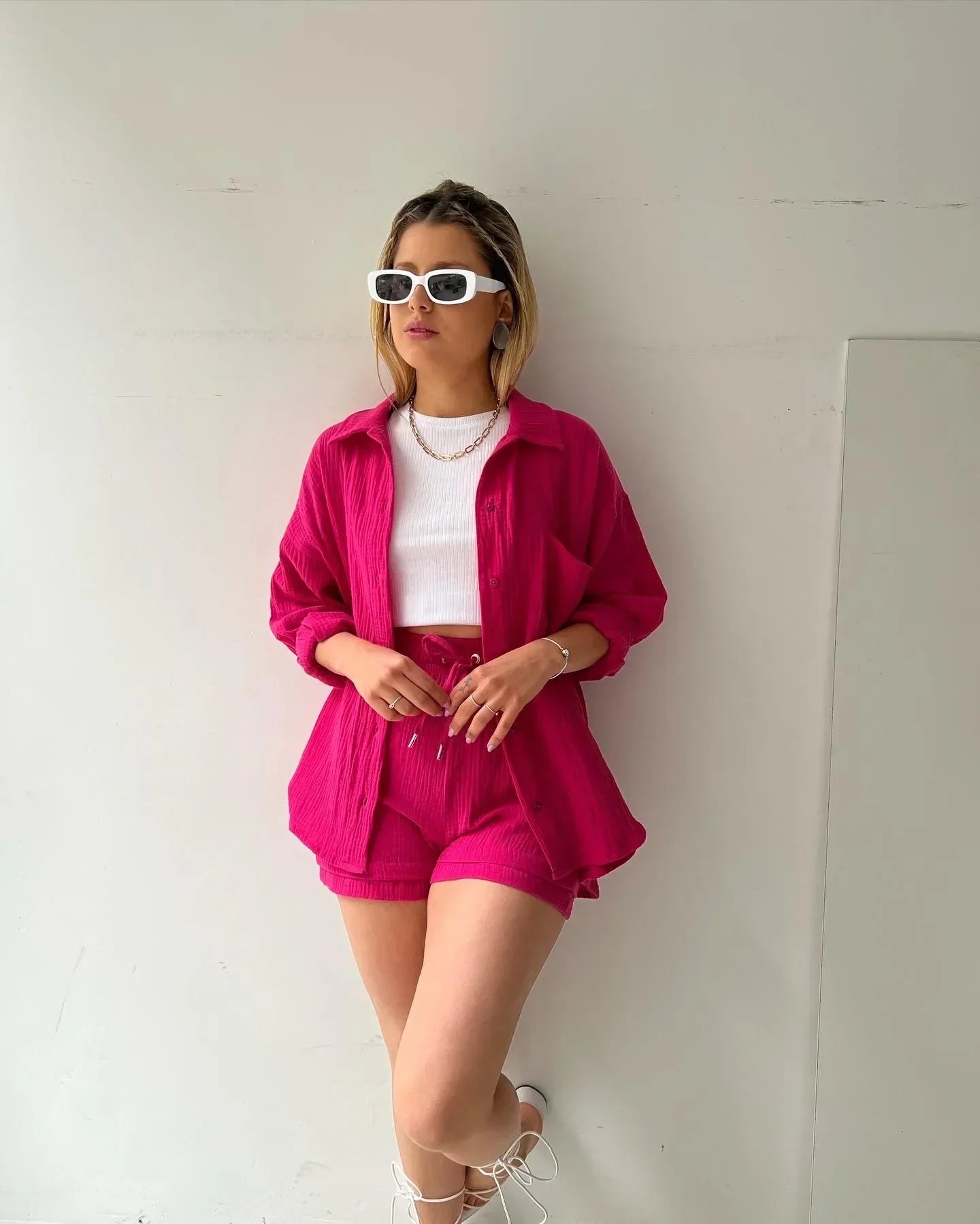 Madelyn - Conjunto de dos piezas con estor plisad