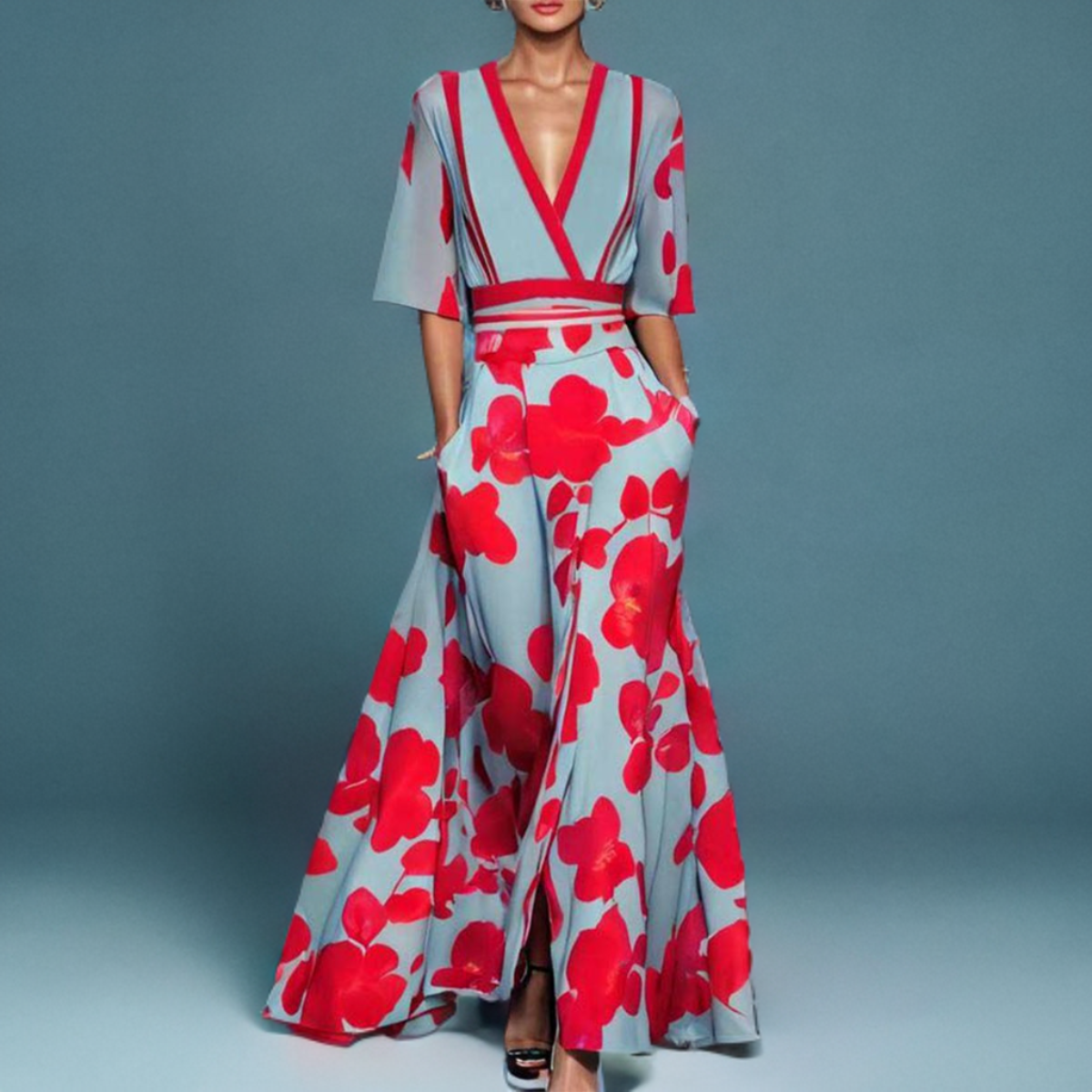 Elegante vestido con mangas