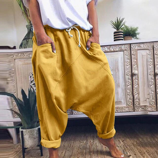 Lyricelle – Elegantes pantalones de harén de algodón