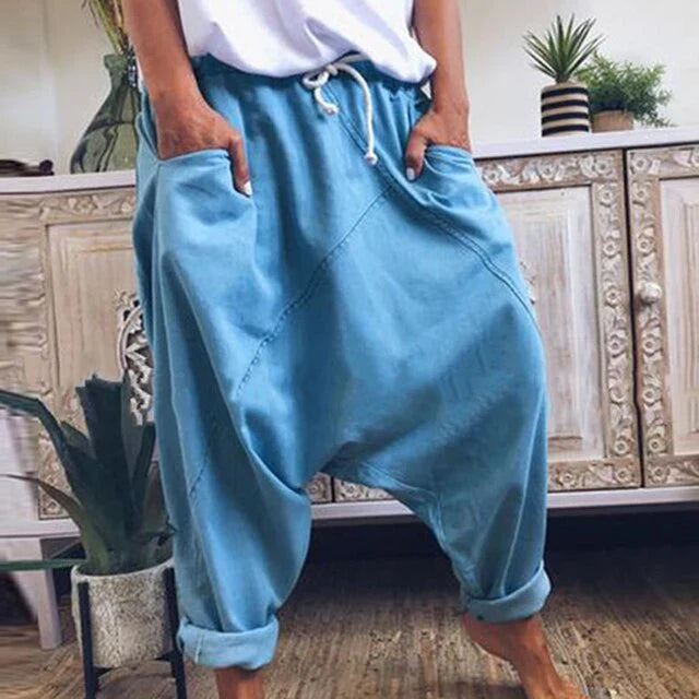 Lyricelle – Elegantes pantalones de harén de algodón