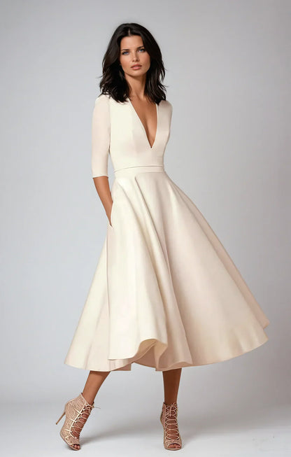 Azmira – Elegante vestido midi de línea A