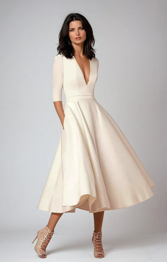 Azmira – Elegante vestido midi de línea A