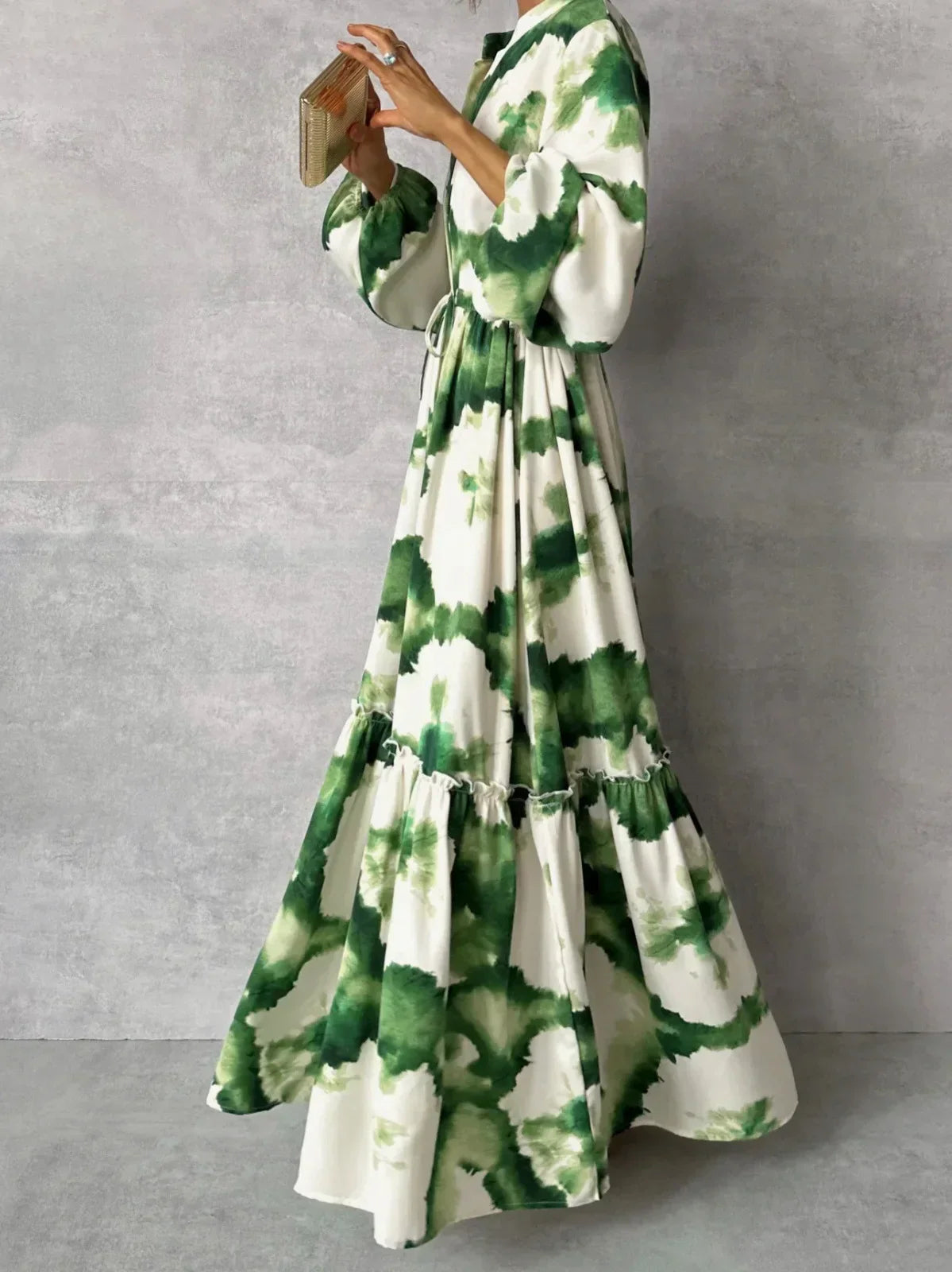 Cerena – Elegante maxi vestido de manga larga