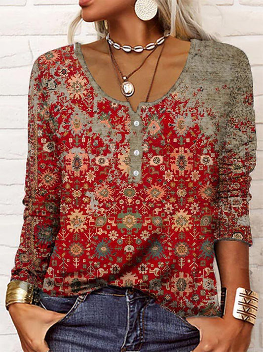 Inès - Elegante jersey con estampado azteca