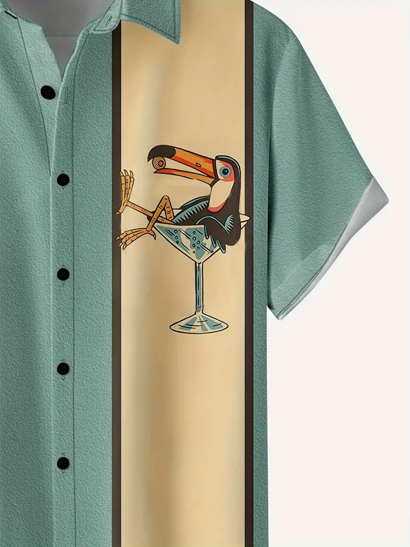 Thomas - Camisa de rayas de manga corta para hombre