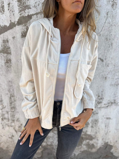 Tova – Elegante chaqueta de pana con cremallera