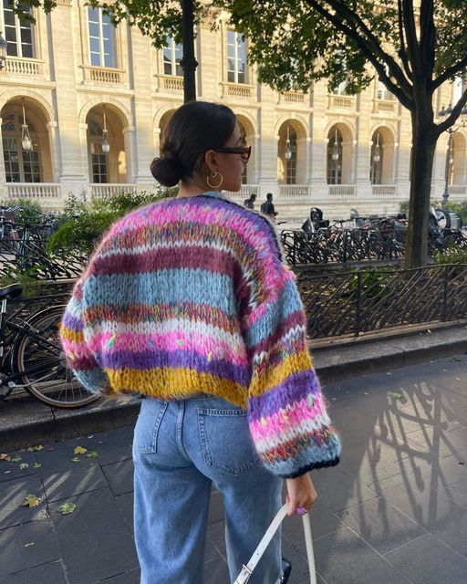 Bridget - Jersey abierto a raya