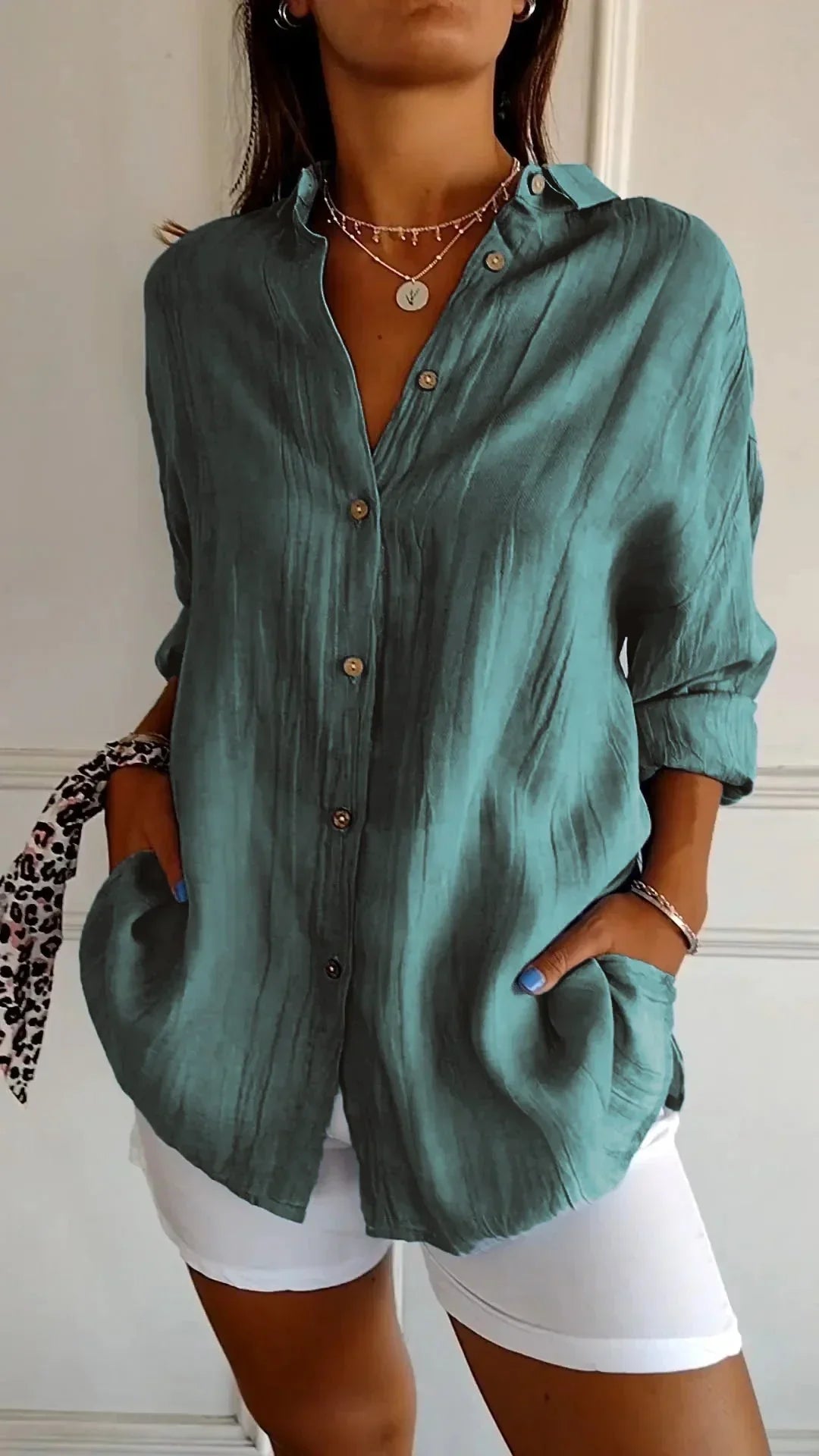 Auberis – Blusa de algodón de alta calidad