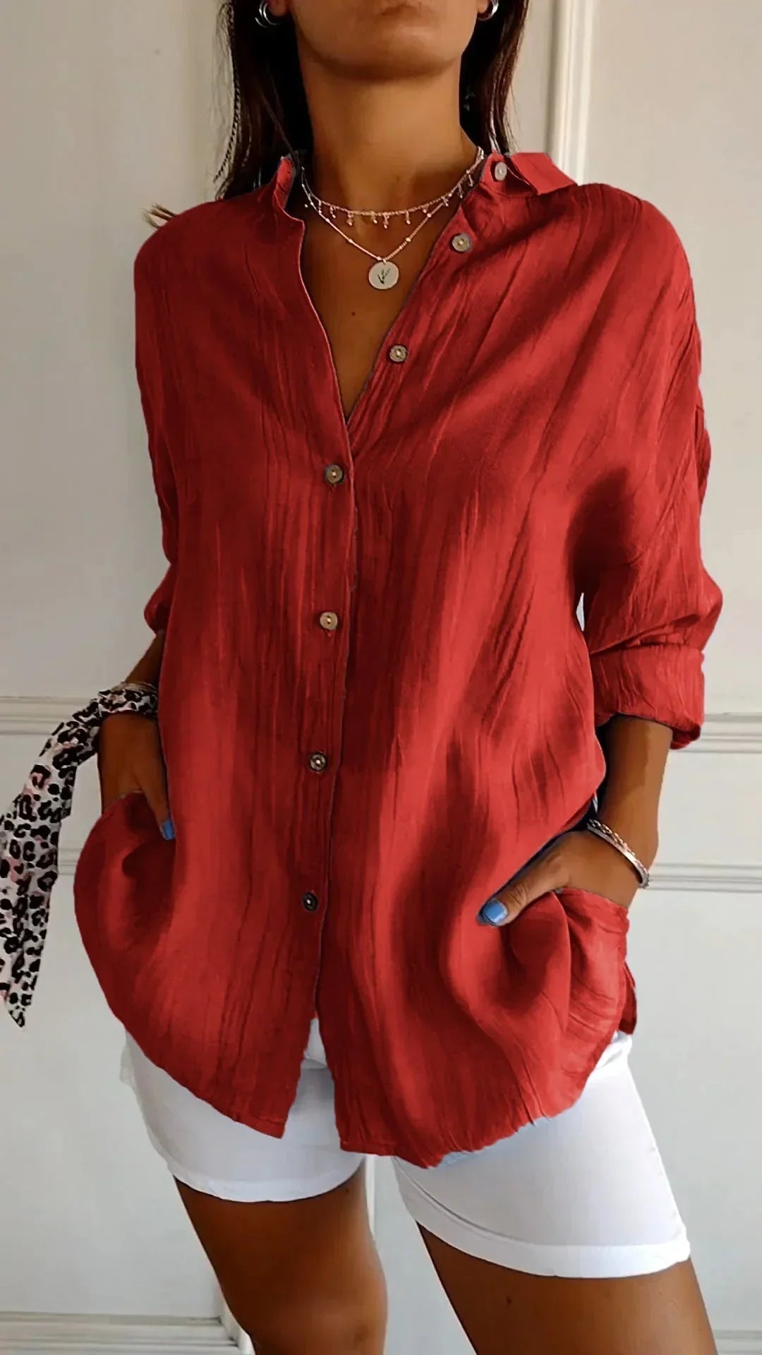 Auberis – Blusa de algodón de alta calidad
