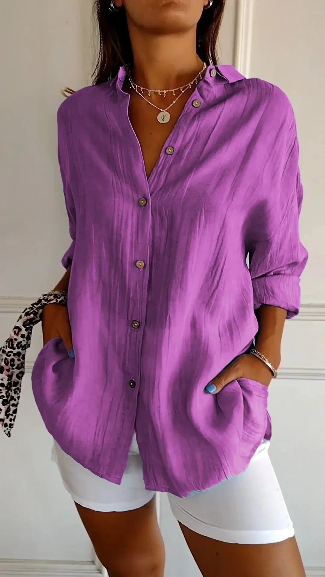 Auberis – Blusa de algodón de alta calidad
