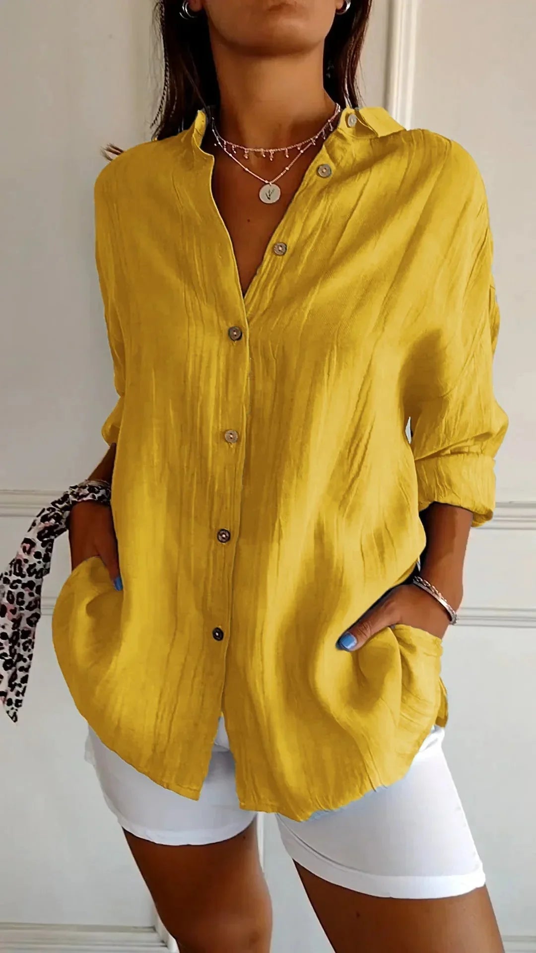 Auberis – Blusa de algodón de alta calidad