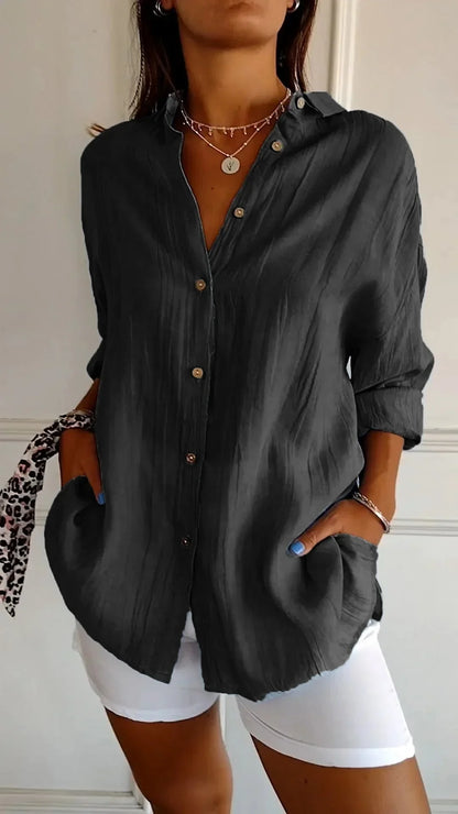 Auberis – Blusa de algodón de alta calidad