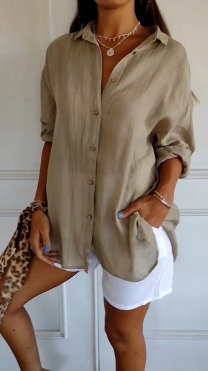 Auberis – Blusa de algodón de alta calidad
