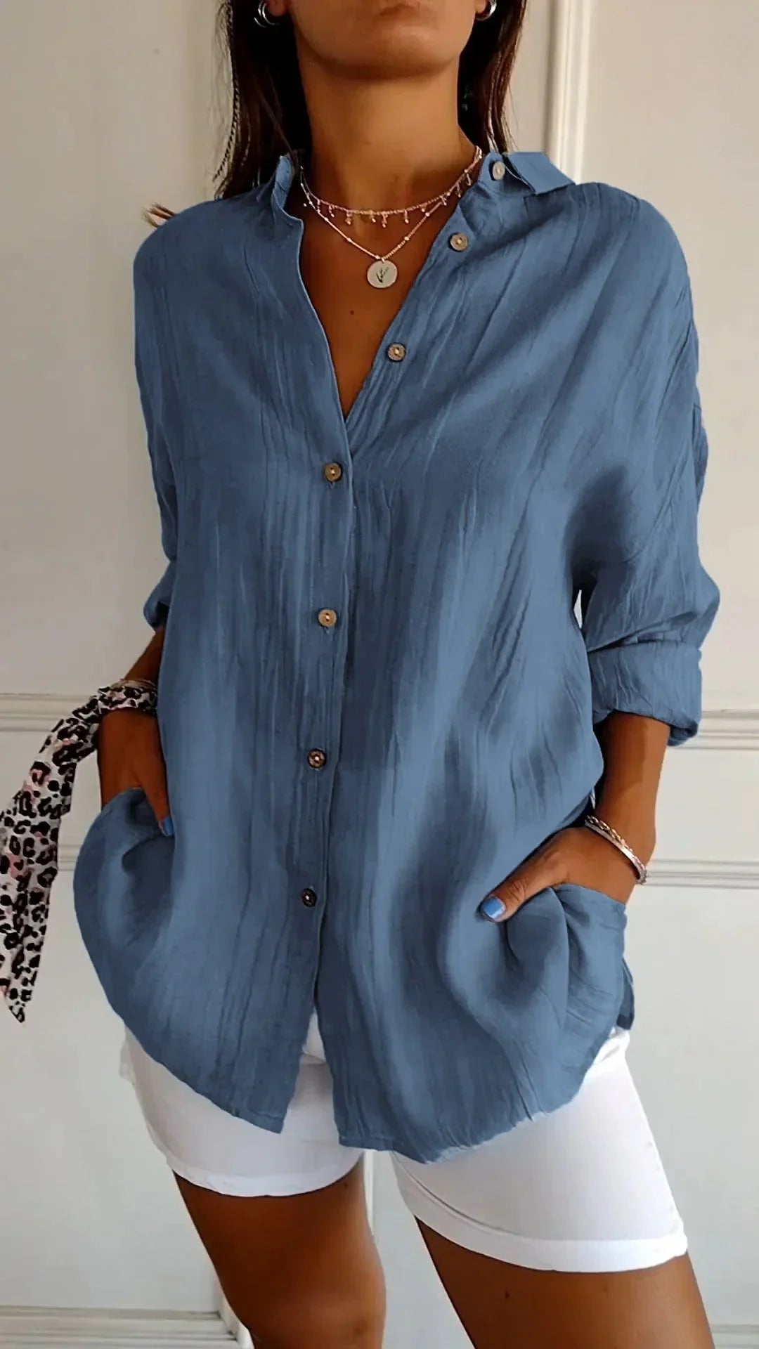 Auberis – Blusa de algodón de alta calidad