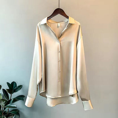 Addie - Camisa de satén para mujer