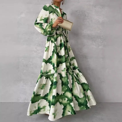 Cerena – Elegante maxi vestido de manga larga