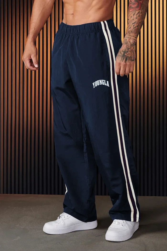 Bryan - Pantalones deportivos de hombre con estampado de rayas dobles