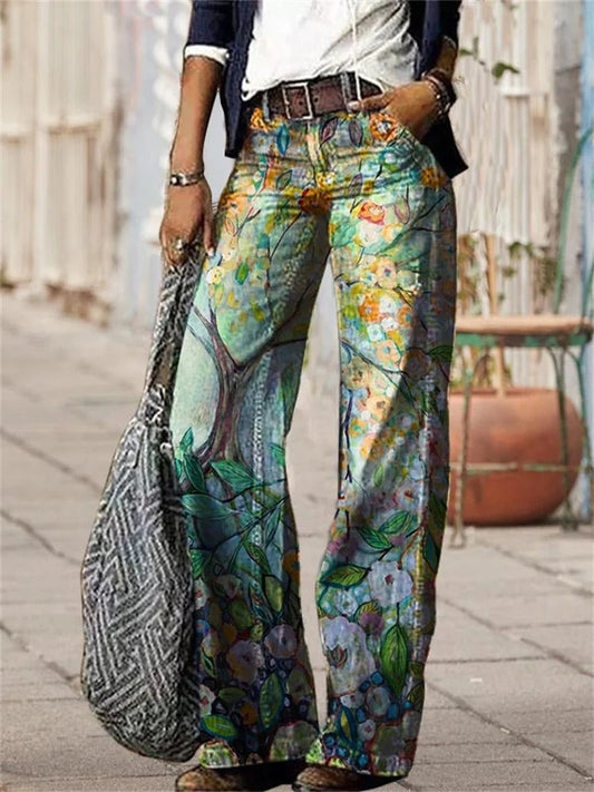 Olivette - Pantalón vaquero de sarga de algodón de alta calidad