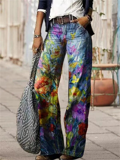 Olivette - Pantalón vaquero de sarga de algodón de alta calidad