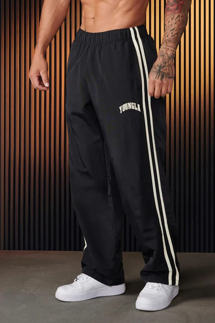 Bryan - Pantalones deportivos de hombre con estampado de rayas dobles