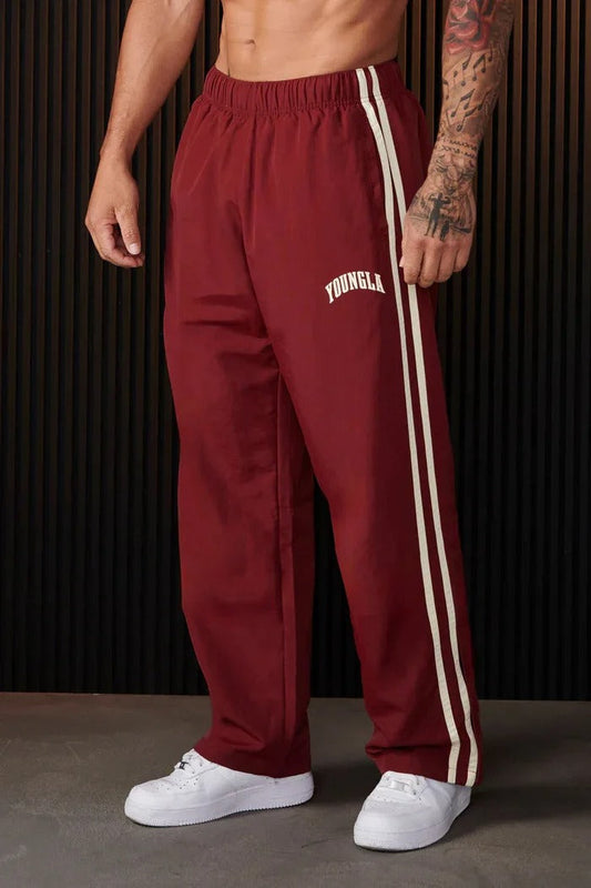 Bryan - Pantalones deportivos de hombre con estampado de rayas dobles