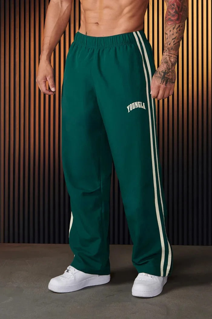 Bryan - Pantalones deportivos de hombre con estampado de rayas dobles