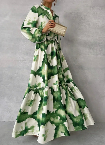 Cerena – Elegante maxi vestido de manga larga