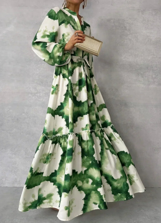 Cerena – Elegante maxi vestido de manga larga
