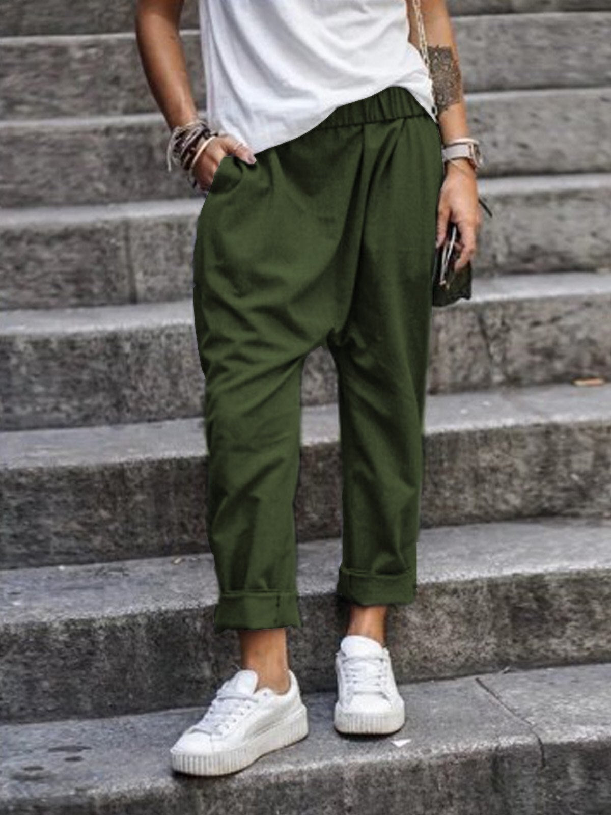 Zora - Pantalones informales de lin