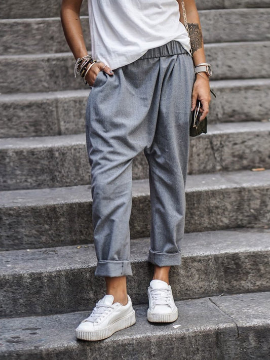 Zora - Pantalones informales de lin