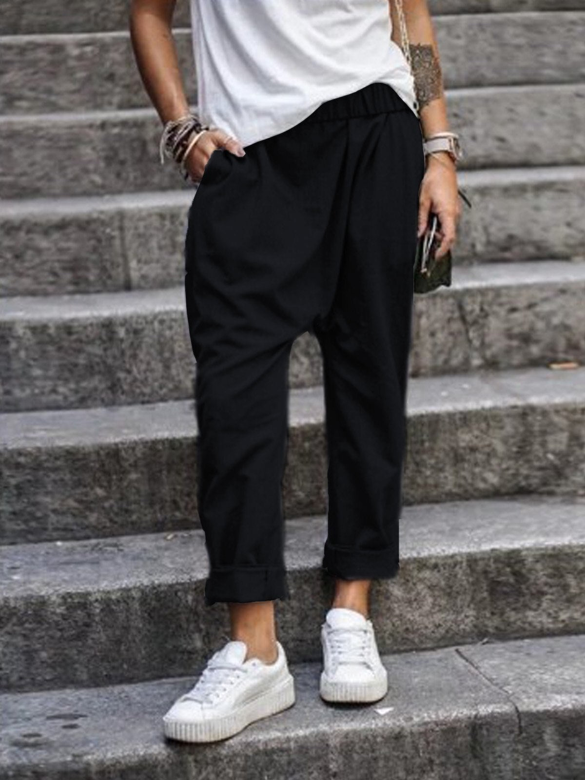 Zora - Pantalones informales de lin