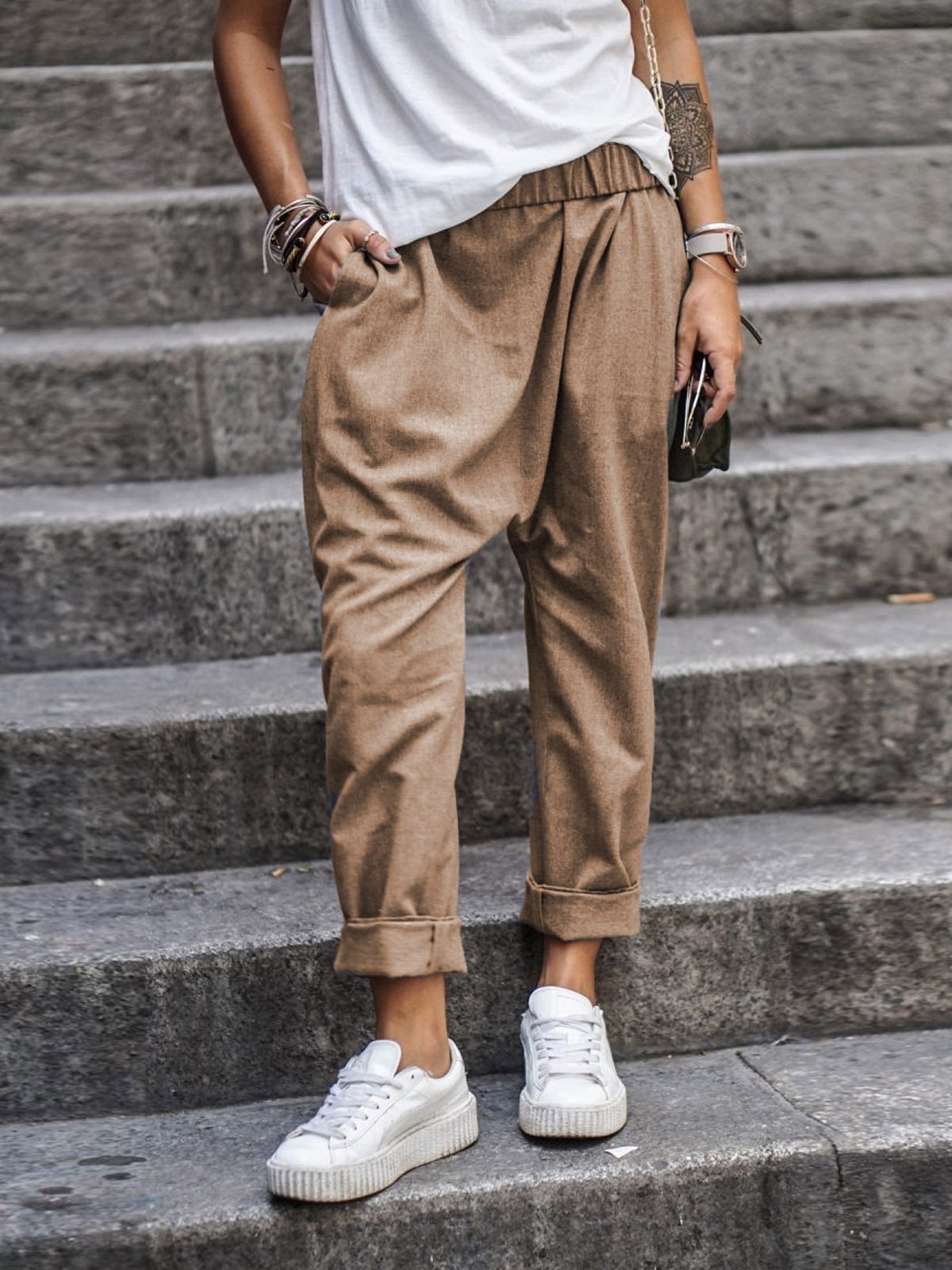 Zora - Pantalones informales de lin