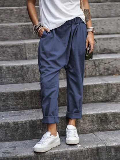 Zora - Pantalones informales de lin