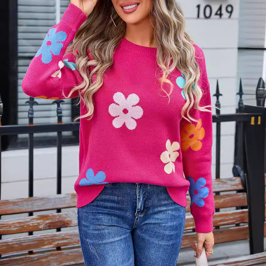 Aislin | Jersey de ganchillo floral informal